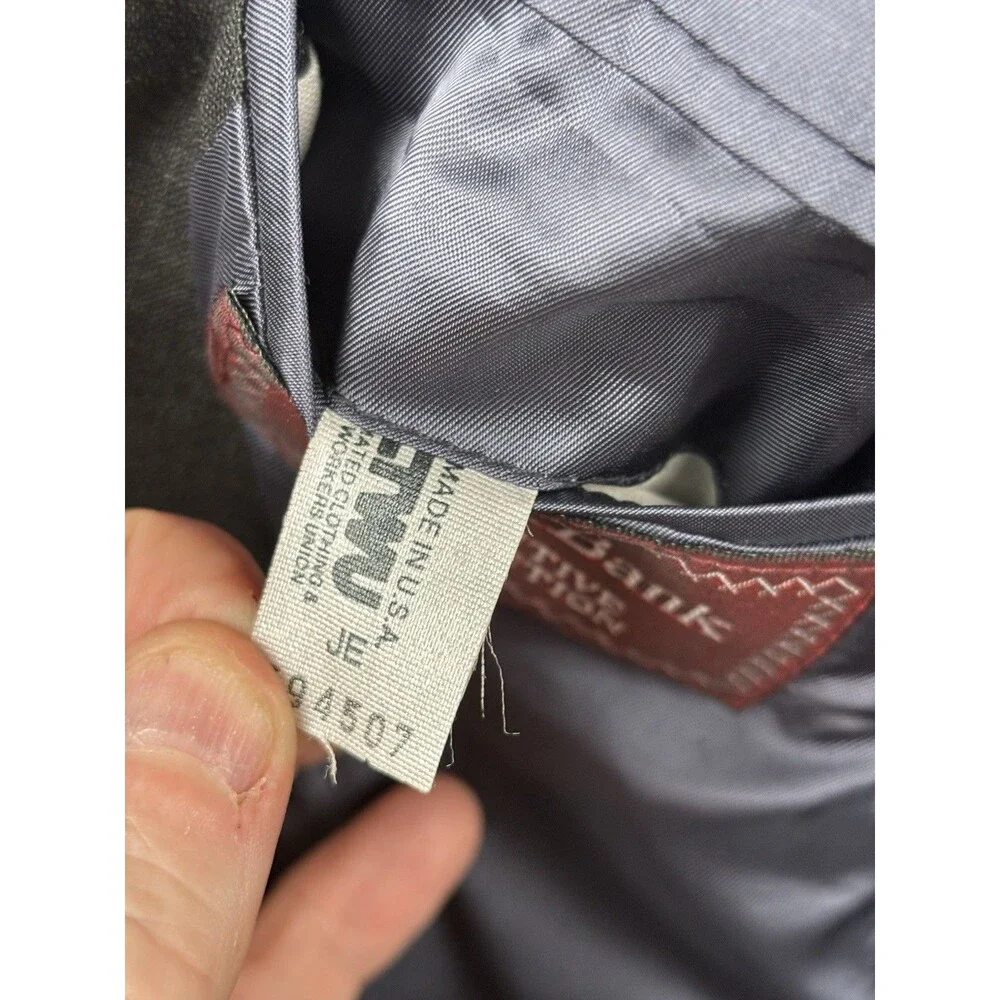 Jos. A. Bank Executive Suit Men's 46L Gray Pinstripe 100% Wool 2-Button